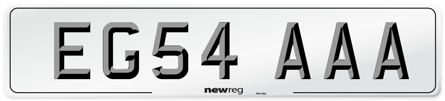 EG54 AAA Number Plate from New Reg